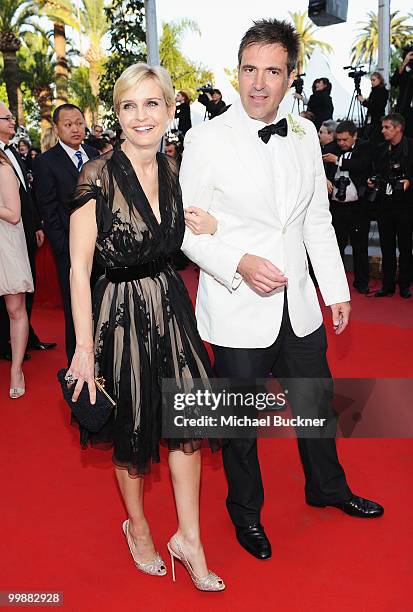 Melita Toscan du Plantier and guest attend the "Of Gods And Men" Premiere at the Palais des Festivals during the 63rd Annual Cannes Film Festival on...