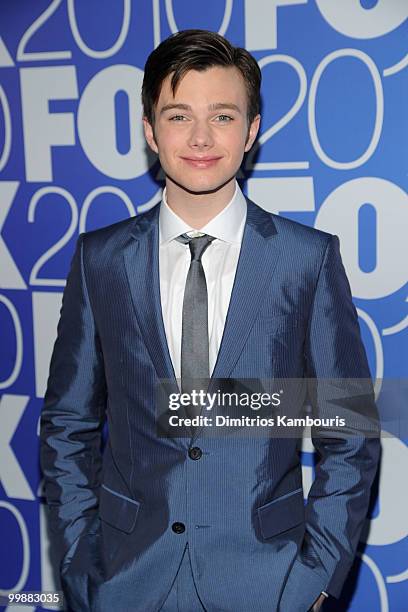 Actor Chris Colfer attends the 2010 FOX Upfront after party at Wollman Rink, Central Park on May 17, 2010 in New York City.