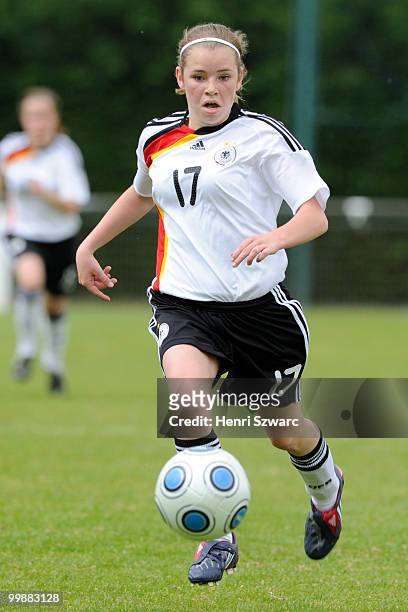 Germany's Linda Dallmann runs with the ball during the U16 women international friendly match between France and Germany at Parc des Sports stadium...