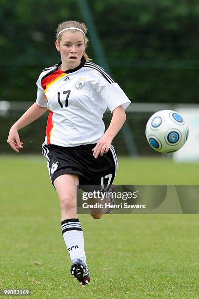 Germany's Linda Dallmann runs with the ball during the U16 women international friendly match between France and Germany at Parc des Sports stadium...