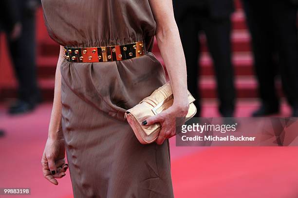 Actress Emmanuelle Beart attends the "Of Gods And Men" Premiere at the Palais des Festivals during the 63rd Annual Cannes Film Festival on May 18,...