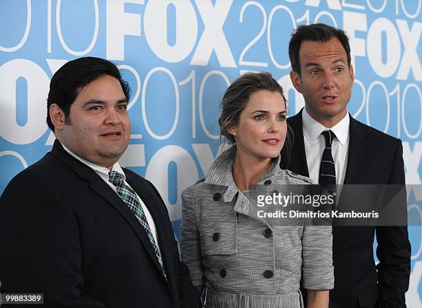 The cast of "Running Wilde" Joe Nunez, Keri Russel and Will Arnett attend the 2010 FOX Upfront after party at Wollman Rink, Central Park on May 17,...