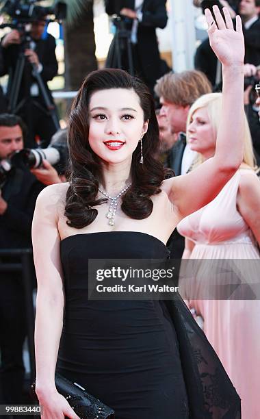 Fan Bing Bing attends the "Of Gods And Men" Premiere at the Palais des Festivals during the 63rd Annual Cannes Film Festival on May 18, 2010 in...