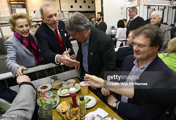 Sen. Arlen Specter and his wife Joan campaign at the 4th Street Deli May 18, 2010 in Philadelphia, Pennsylvania. Specter is fighting a close campaign...