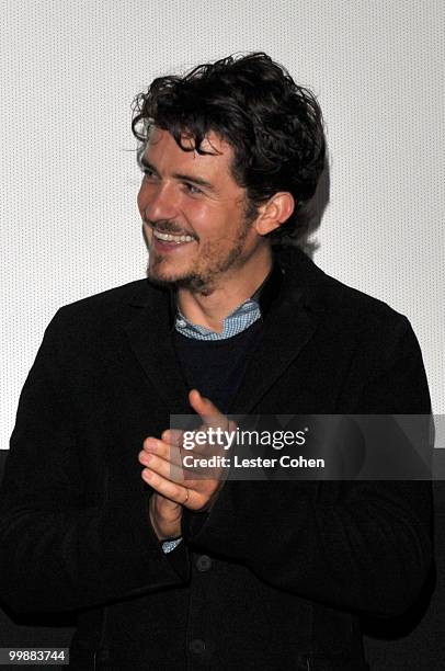 Actor Orlando Bloom speaks at the "Prince of Persia: The Sands of Time" Los Angeles Premiere held at Grauman's Chinese Theatre on May 17, 2010 in...