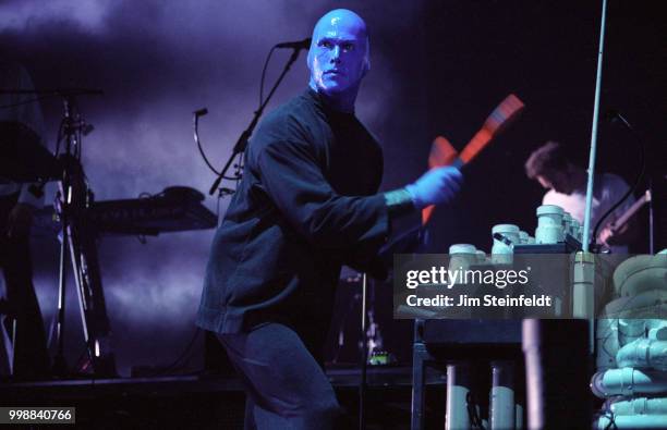 August 7: Blue Man Group performs at the Shrine Auditorium in Los Angeles, California on August 7, 2003.