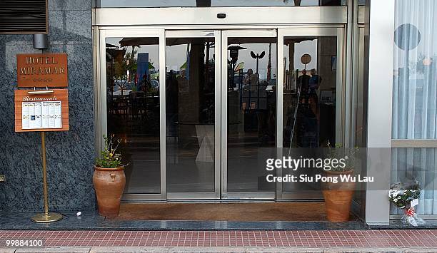 The entrance to the Hotel Miramar where two children, believed to be British, have been found dead in a hotel room on May 18, 2010 in the Costa Brava...