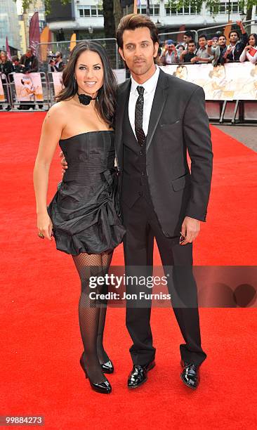 Barbara Mori and Hrithik Roshan attends the European Premiere of 'Kites' at Odeon West End on May 18, 2010 in London, England.