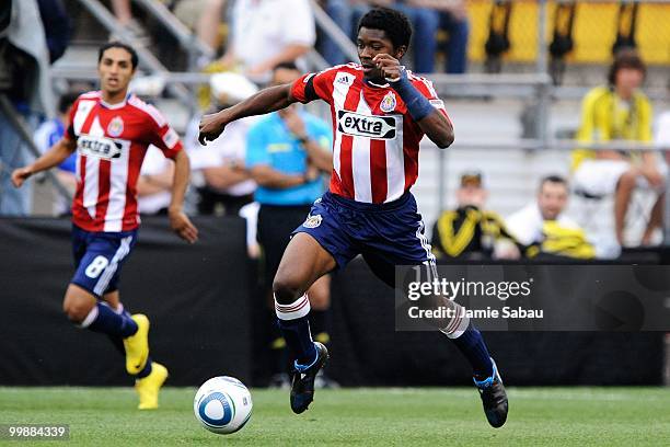 Michael Lahoud of Chivas USA controls the ball against the Columbus Crew on May 15, 2010 at Crew Stadium in Columbus, Ohio.