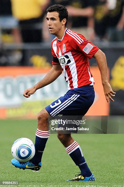 Jonathan Bornstein of Chivas USA controls the ball against the Columbus Crew on May 15, 2010 at Crew Stadium in Columbus, Ohio.