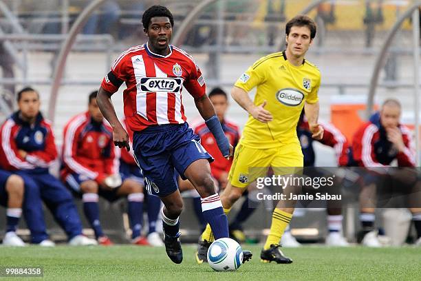 Michael Lahoud of Chivas USA controls the ball against the Columbus Crew on May 15, 2010 at Crew Stadium in Columbus, Ohio.