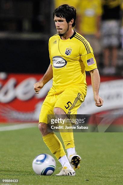 Danny O'Rourke of the Columbus Crew controls the ball against Chivas USA on May 15, 2010 at Crew Stadium in Columbus, Ohio.