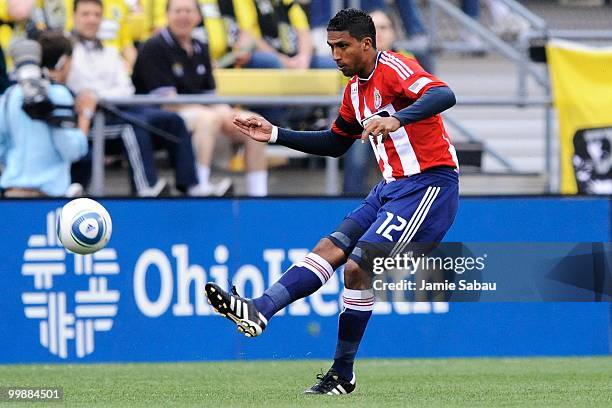 Dario Delgado of Chivas USA controls the ball against the Columbus Crew on May 15, 2010 at Crew Stadium in Columbus, Ohio.