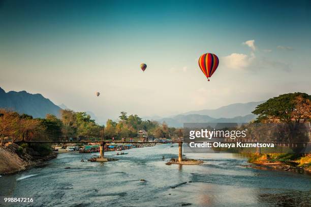 beautiful views of the mountains and the balloon tour, landmarks - kuznetsova stock pictures, royalty-free photos & images