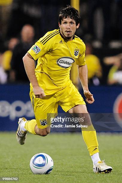 Danny O'Rourke of the Columbus Crew controls the ball against Chivas USA on May 15, 2010 at Crew Stadium in Columbus, Ohio.