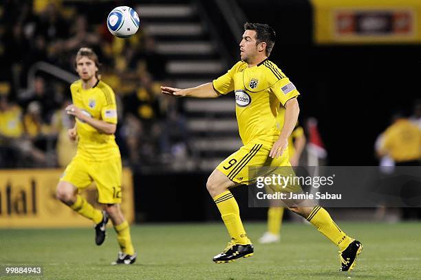 Jason Garey of the Columbus Crew chases the ball against Chivas USA on May 15, 2010 at Crew Stadium in Columbus, Ohio.