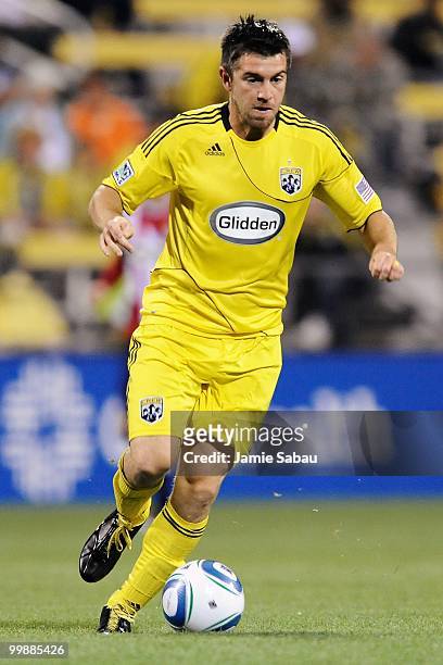 Jason Garey of the Columbus Crew controls the ball against Chivas USA on May 15, 2010 at Crew Stadium in Columbus, Ohio.