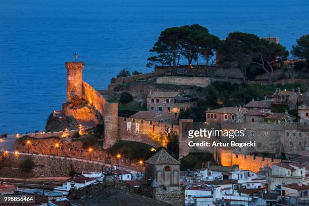 tossa de mar costal town on costa brava - costal stock pictures, royalty-free photos & images