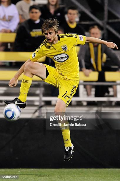 Eddie Gaven of the Columbus Crew controls the ball against Chivas USA on May 15, 2010 at Crew Stadium in Columbus, Ohio.