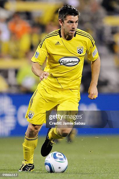 Jason Garey of the Columbus Crew controls the ball against Chivas USA on May 15, 2010 at Crew Stadium in Columbus, Ohio.