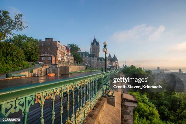 old quebec city - chateau frontenac hotel stock pictures, royalty-free photos & images