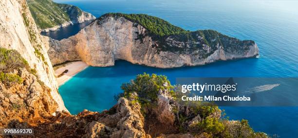 sunset at navagio - navagio stock pictures, royalty-free photos & images