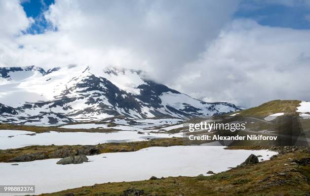 landscapes of national tourist route of norway, road 55. - norway national day 2016 stock pictures, royalty-free photos & images