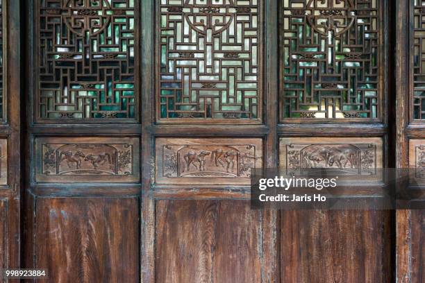 traditional wooden doors with carving. - ho stock pictures, royalty-free photos & images