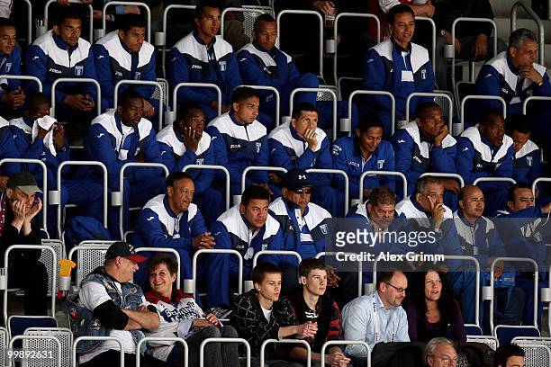 The national football team of Honduras watches the IIHF World Championship group E qualification round match between Switzerland and Sweden at SAP...