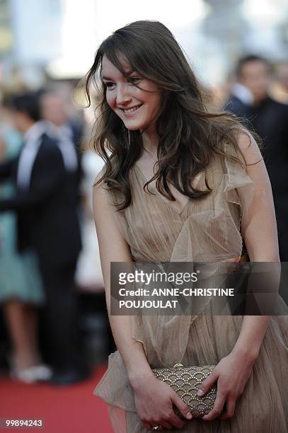 French actress Anais Demoustier arrives for the screening of "Des Hommes et des Dieux" presented in competition at the 63rd Cannes Film Festival on...