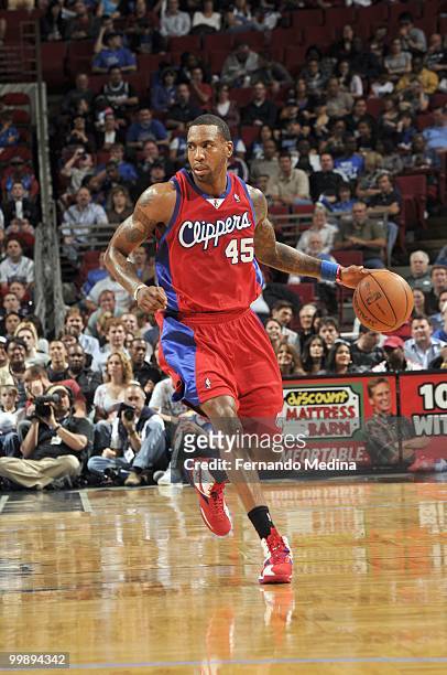 Rasual Butler of the Los Angeles Clippers drives the ball against the Orlando Magic during the game on March 9, 2010 at Amway Arena in Orlando,...