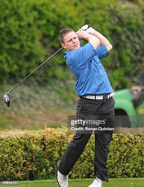 Stephen Barrett in action during the Powerade PGA Assistants' Championship regional qualifier at County Meath Golf Club on May 18, 2010 in Trim,...