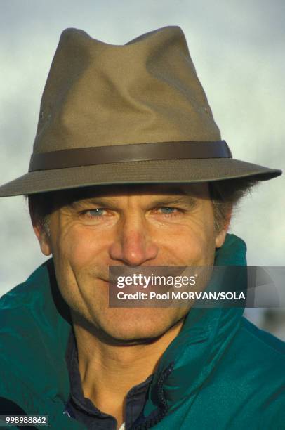 Portrait de Terence Hill le 31 décembre 1985 à Gstaad, Suisse.