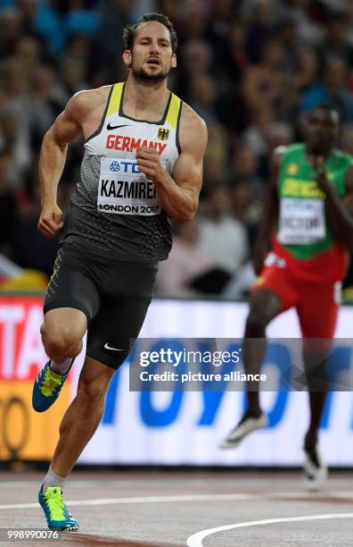 German athlete Kai Kazmirek competes in the men's 400 metre decathlon event at the IAAF World Championships, in London, UK, 11 August 2017. Photo:...