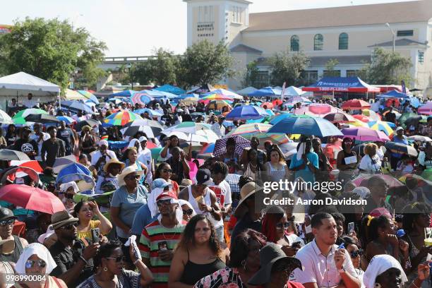 View of the crowd during the Overtown Music & Arts Festival 2018 on July 14, 2018 in Miami, Florida.