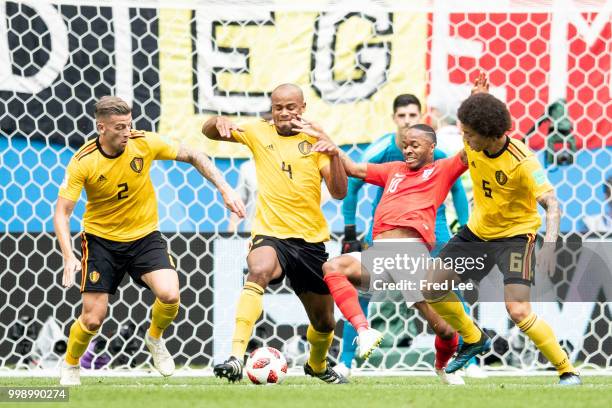 Raheem Sterling of England in action during the 2018 FIFA World Cup Russia 3rd Place Playoff match between Belgium and England at Saint Petersburg...