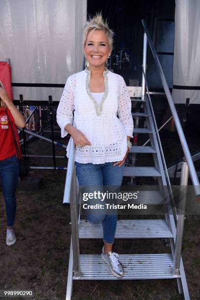 Inka Bause during the Radio B2 SchlagerHammer Open-Air-Festival at Hoppegarten on July 14, 2018 in Berlin, Germany.