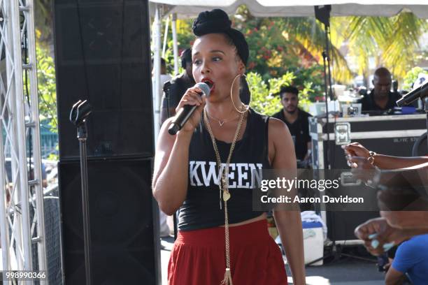 Vivian Green performs during the Overtown Music & Arts Festival 2018 on July 14, 2018 in Miami, Florida.