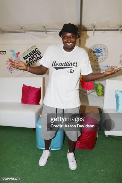 Mike Gardner backstage during the Overtown Music & Arts Festival 2018 on July 14, 2018 in Miami, Florida.
