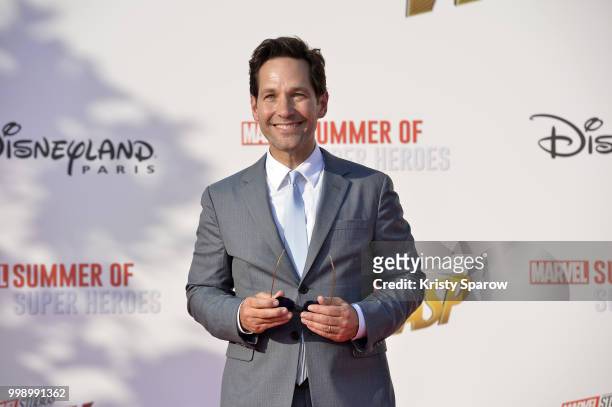 Actor Paul Rudd attends the European Premiere of Marvel Studios "Ant-Man And The Wasp" at Disneyland Paris on July 14, 2018 in Paris, France.