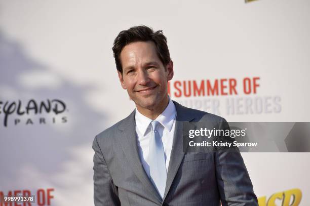 Actor Paul Rudd attends the European Premiere of Marvel Studios "Ant-Man And The Wasp" at Disneyland Paris on July 14, 2018 in Paris, France.