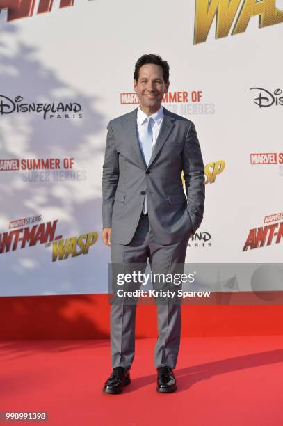 Actor Paul Rudd attends the European Premiere of Marvel Studios "Ant-Man And The Wasp" at Disneyland Paris on July 14, 2018 in Paris, France.