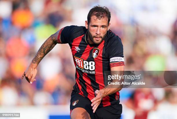 Steve Cook of AFC Bournemouth reacts during Pre- Season friendly Match between Sevilla FC and AFC Bournemouth at La Manga Club on July 14, 2018 in...