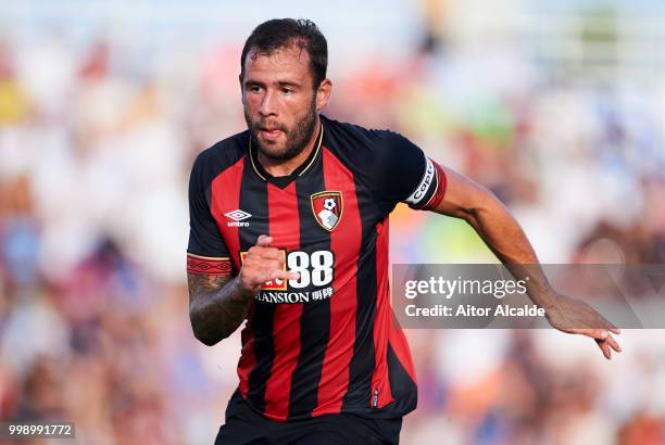 Steve Cook of AFC Bournemouth reacts during Pre- Season friendly Match between Sevilla FC and AFC Bournemouth at La Manga Club on July 14, 2018 in...