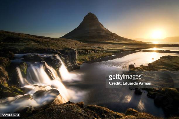 classic kirkjufell - armas stock pictures, royalty-free photos & images