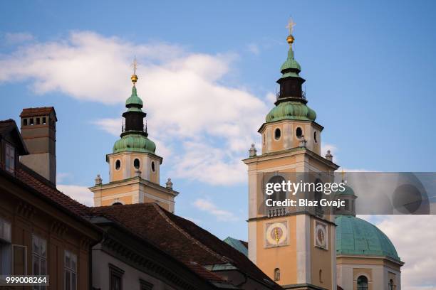 cathedral of st nicholas in ljubljana - st nicholas cathedral stock-fotos und bilder
