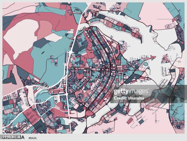 bildbanksillustrationer, clip art samt tecknat material och ikoner med brasilia konst karta - distrito federal brasilia