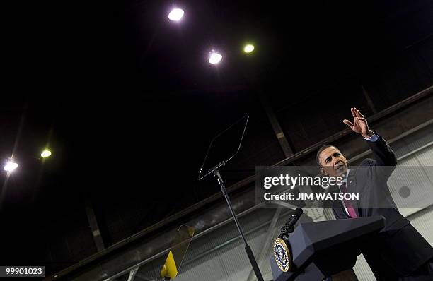 President Barack Obama makes remarks on the economy after touring through V & M Star, a leading producer of seamless pipe for the oil and gas...