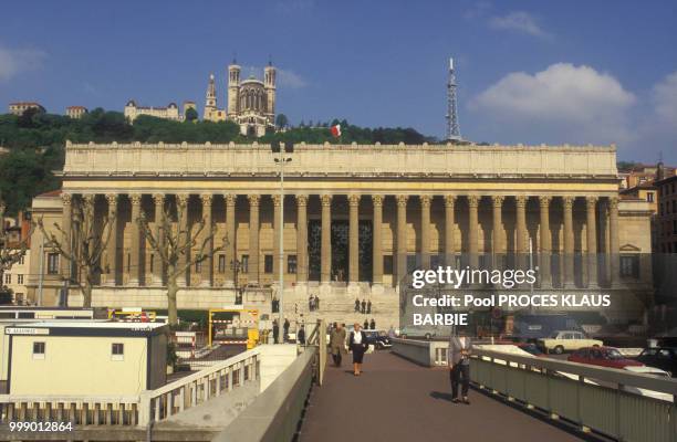 Le palais de justice historique de Lyon avant l'ouverture du procès de Klaus Barbie le 7 mai 1987 à Lyon, France.