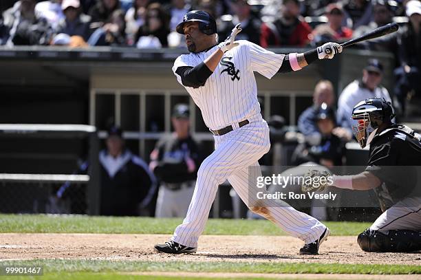 Ramon Castro of the Chicago White Sox bats against the Toronto Blue Jays on May 9, 2010 at U.S. Cellular Field in Chicago, Illinois. The Blue Jays...